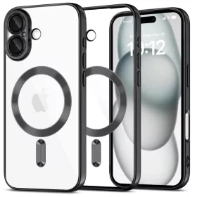   Tech-Protect MagFlex Átlátszó/Fekete MagSafe tok - iPhone 16e