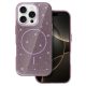 MagSafe Slim Csillogós tok iPhone 16 Pro Max - Lila