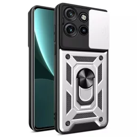   Modern Ütésálló Telefontok Állvánnyal és Kamera Védelemmel Motorolla Edge 50 Neo - Szürke