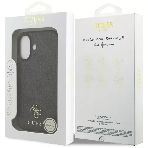 iPhone 17, Guess 4G Small and Classic Logo MagSafe tok - Fekete
