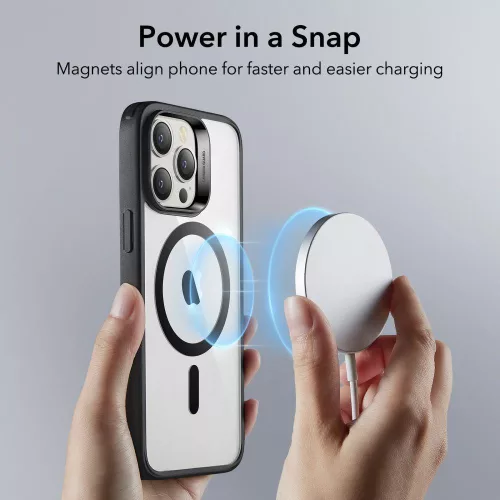 ESR HaloLock Magsafe átlátszó-fekete tok (iPhone 14 Pro)