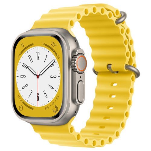 Techsuit Szilikon Óceán Szíj - Sárga - Apple Watch 42/44/45/49 mm