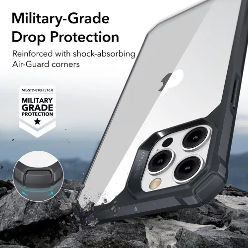 ESR Air Armor átlátszó-fekete tok (iPhone 14 Pro)