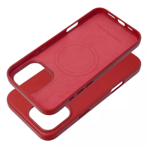 LEATHER MAG COVER Ökobőr tok iPhone 16 Pro Max - Piros