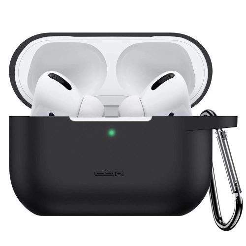 ESR Bounce fekete szilikon tok karabinerrel Airpods Pro 1/2