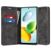 Hasított Eco Bőr kinyitható fekete tok (Samsung Galaxy A23 4G / A23 5G)