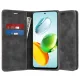 Hasított Eco Bőr kinyitható fekete tok (Samsung Galaxy A23 4G / A23 5G)