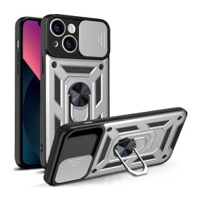   Modern Ütésálló Telefontok Állvánnyal és Kamera Védelemmel iPhone 16 Pro - Szürke