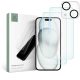 Tech-Protect Supreme Készlet iPhone 15 - 2x edzett üveg kijelzőre / kamerára