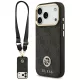 iPhone 17 Pro, Guess - Hardcase 4G Strass Logo MagSafe tok, pánttal - Fekete