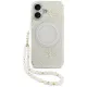 iPhone 17, Guess - IML Flowers with Pearl Strap MagSafe, Virág mintás MagSafe tok karpánttal