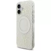 iPhone 17, Guess - IML Flowers with Pearl Strap MagSafe, Virág mintás MagSafe tok karpánttal