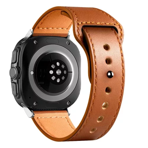 Tech-Protect Leatherfit Szíj Samsung Galaxy Watch Ultra (47mm) - Barna
