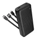 Borofone – Power Bank (BJ79A) – USB-C, USB és Lightning kábelekkel, USB és Type-C csatlakozókkal, LED kijelzővel, 20000 mAh – fekete