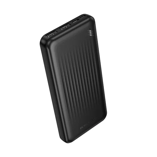 Borofone – Power Bank (BJ79) – beépített 3 db kábellel (USB, USB-C, Lightning), LED kijelzővel, 2A, 10000 mAh – fekete