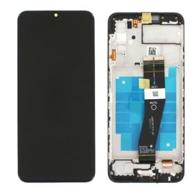   Gyári OEM LCD kijelző kerettel - Fekete - Samsung Galaxy A03 2022 - SM-A035F