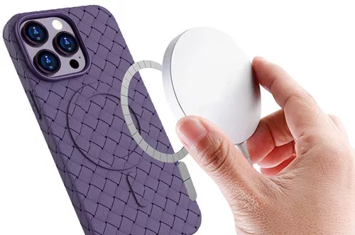 Woven lila Magsafe tok (iPhone 13)