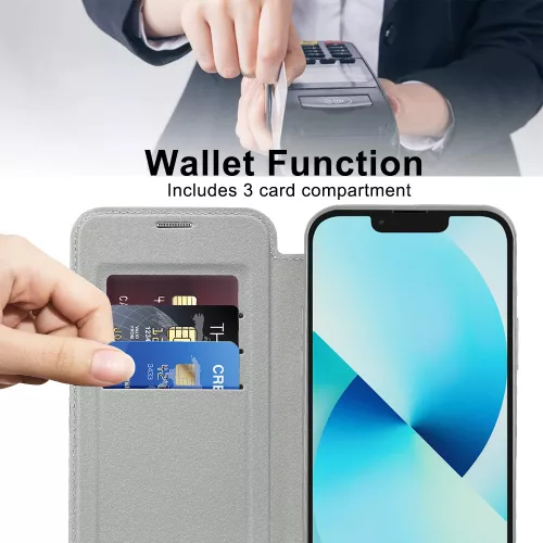 Techsuit - SmartMag Kinyitható kártyatartós tok - Samsung Galaxy A06 - Szürke