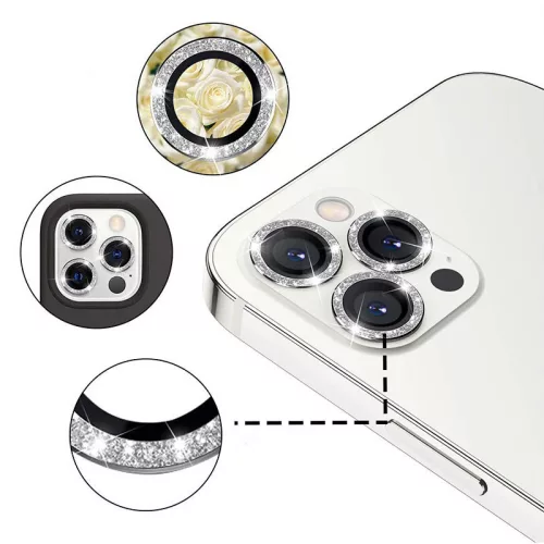 Iphone 17, Csillogós Kameralencse védő edzett üveg, kövekkel (2db) - Arany - HARD DIAMOND