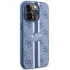 Guess Saffiano Strip kék MagSafe tok (iPhone 14 Pro)