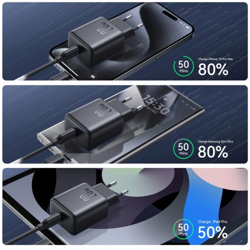 Joyroom JR-TCF20 USB-C PD 20W network charger - fekete