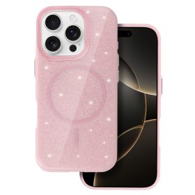 MagSafe Slim Csillogós tok iPhone 14 Pro Max - Rózsaszín