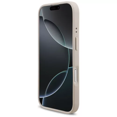 iPhone 17, Guess - Hardcase 4G Strass Logo MagSafe tok, pánttal - Rózsaszín