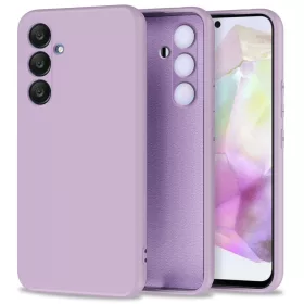    Samsung Galaxy S25 FE,  Szilikon tok mikrószálas belsővel, megemelt szélekkel - Lila - Tech-Protect Icon