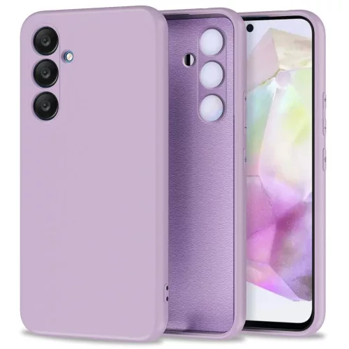  Samsung Galaxy S25 FE,  Szilikon tok mikrószálas belsővel, megemelt szélekkel - Lila - Tech-Protect Icon