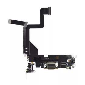   Eredeti Audio Dock Csatlakozó Flex kábel iPhone 14 Pro 6,1"-es készülékhez, fekete.