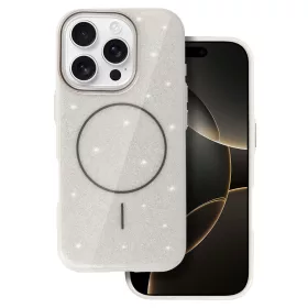 MagSafe Slim Csillogós tok iPhone 14 - Ezüst