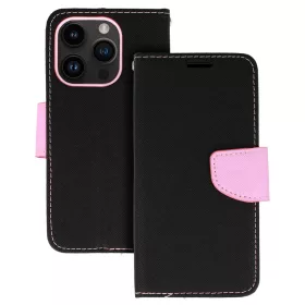   Fancy Case Kinyitható Fekete/Rózsaszín tok (iPhone 12 Mini)