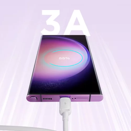 Joyroom Multi-Color A14 USB-A / USB-C 3A Kábel 1.2 m - Fehér