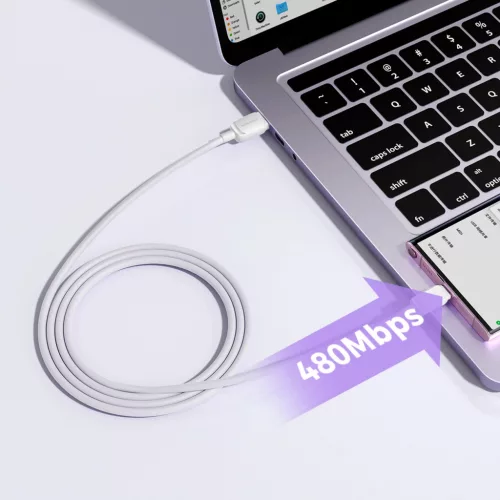 Joyroom Multi-Color A14 USB-A / USB-C 3A Kábel 1.2 m - Fehér