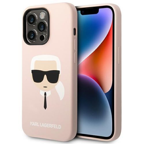 Karl Lagerfeld szilikon rózsaszín tok (iPhone 14 Pro Max)