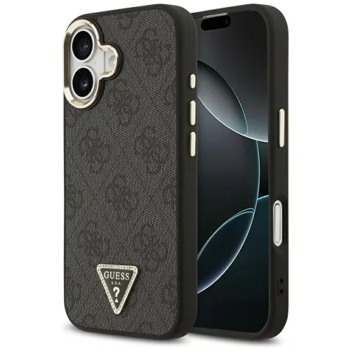 iPhone 17, Guess - Hardcase 4G Triangle Logo MagSafe tok - Fekete