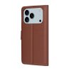 Techsuit Eco Bőr kinyitható barna tok - iPhone 17 Pro