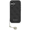 iPhone 17, Guess - Hardcase 4G Charm Cradle MagSafe tok, pánttal - Fekete