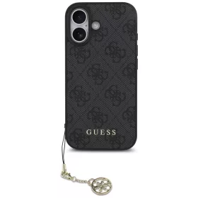   iPhone 17, Guess - Hardcase 4G Charm Cradle MagSafe tok, pánttal - Fekete