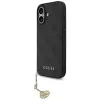 iPhone 17, Guess - Hardcase 4G Charm Cradle MagSafe tok, pánttal - Fekete