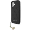 iPhone 17, Guess - Hardcase 4G Charm Cradle MagSafe tok, pánttal - Fekete