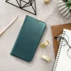 Samsung Galaxy A34 5G, Mágneses Kinyitható ECO bőr tok belső kártyatartó zsebbel - Zöld - Smart magneto 