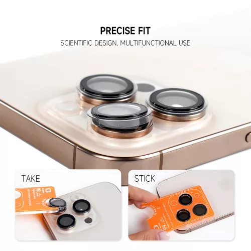 iPhone 17 Pro/17 Pro Max, Kameravédő Edzett Üveg - Átlátszó - Protect Titanium
