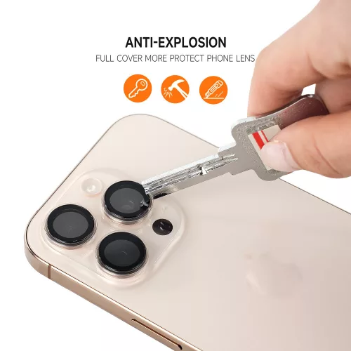 iPhone 17 Pro/17 Pro Max, Kameravédő Edzett Üveg - Átlátszó - Protect Titanium