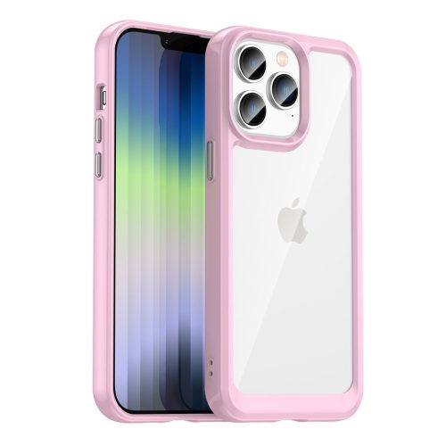 Space ütésálló átlátszó rózsaszín tok (iPhone 14 Pro Max)