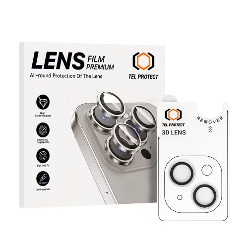 Protect 3D Lens Edzett Üveg Kamera Védő iPhone 14 Pro/14 Pro Max - Átlátszó