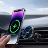 Mágneses autós telefontartó vezeték nélküli gyorstöltéssel (15W), szellőzőrácsra - Fekete - Joyroom JR-ZS240 Pro