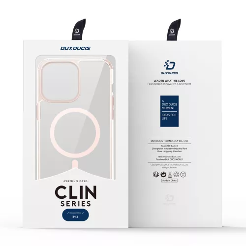 Dux Ducis Clin2 átlátszó rózsaszín tok (iPhone 14 Pro)