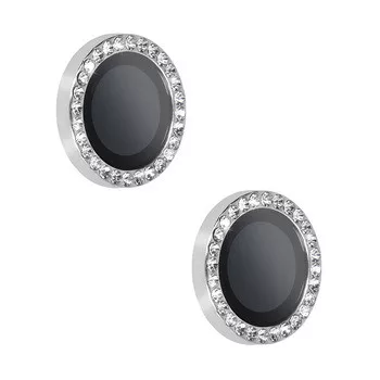 Iphone 17, Csillogós Kameralencse védő edzett üveg, kövekkel (2db) - Ezüst - HARD DIAMOND