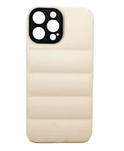 3D mintás puffy tok iPhone 12 Pro - törtfehér
